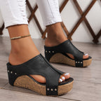 Damen Wedge-Sandalen mit ergonomischer Fußbettung und modischem Korkdesign R&B