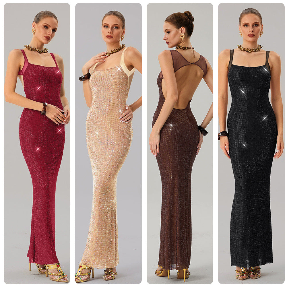 Damen Glamouröses Abendkleid mit funkelnden Pailletten und taillierter Silhouette R&B
