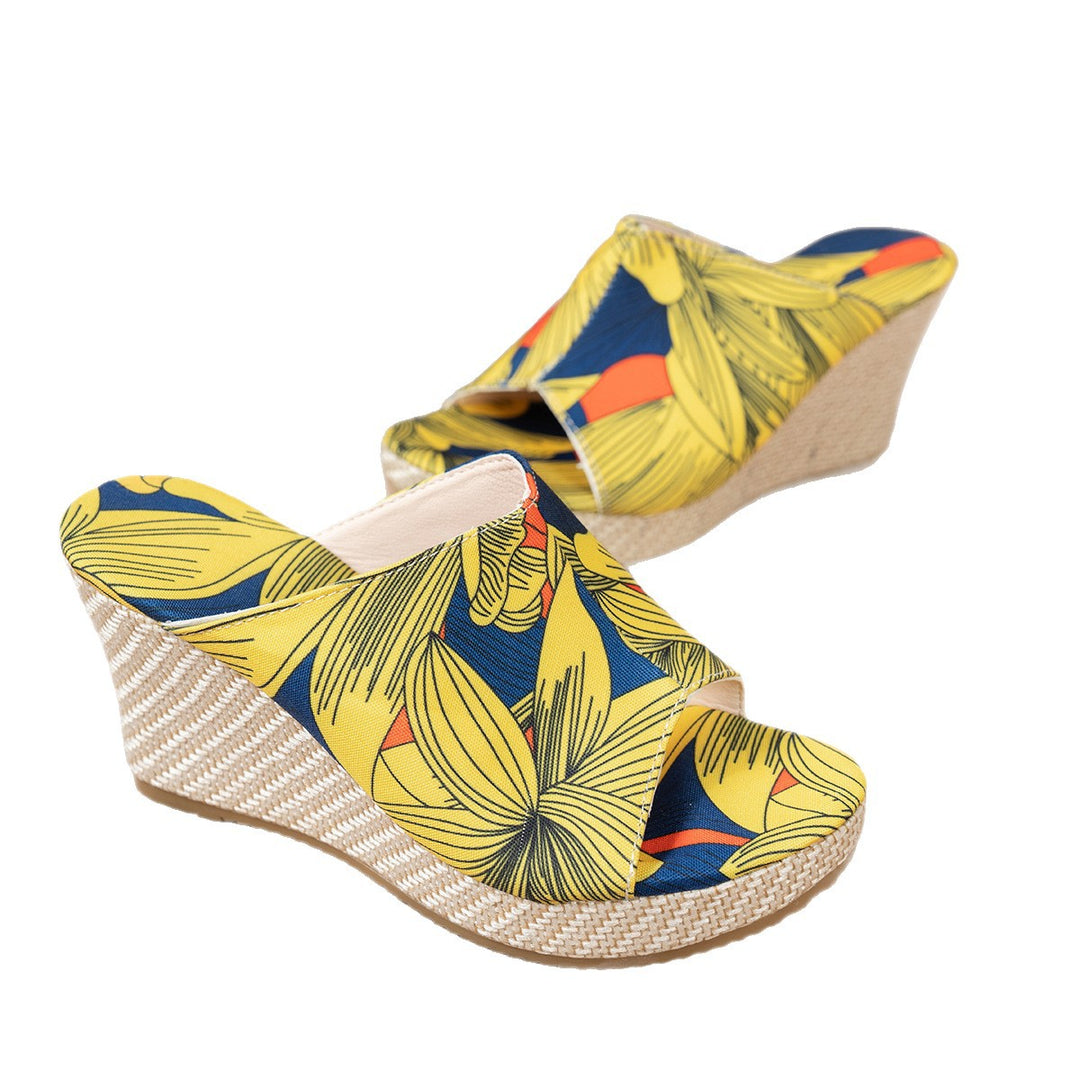 Damen Plateau-Mules mit floralem Design und bequemer Sohle R&B