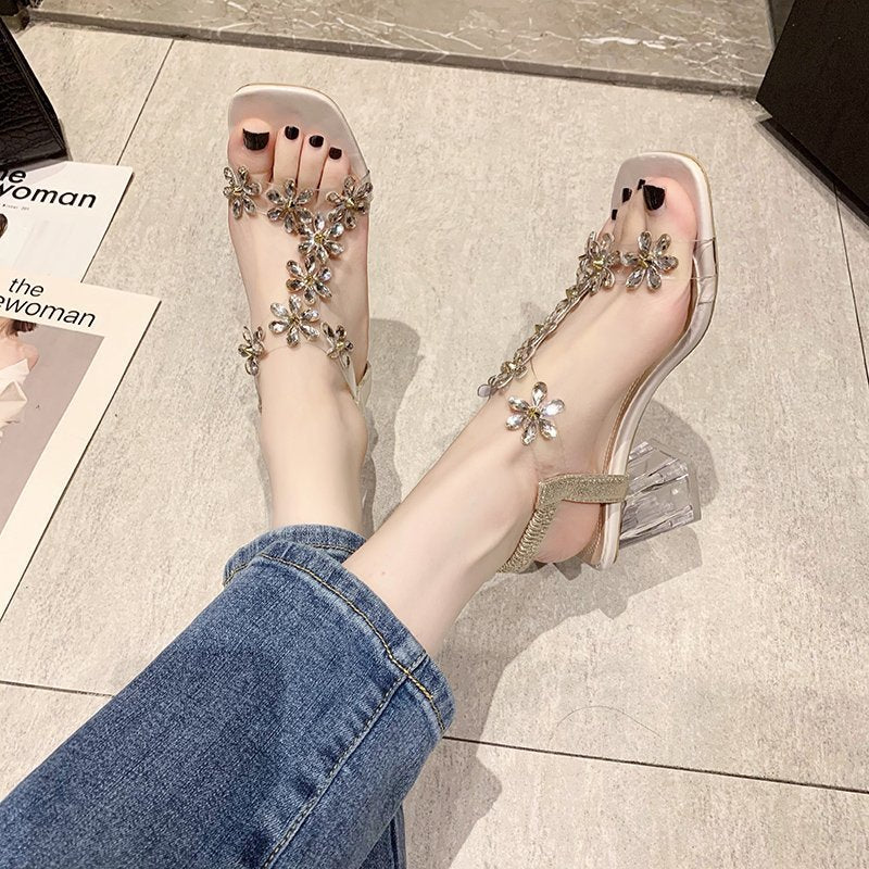 Damen Blumendekorierte Sandalen