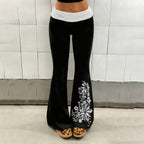 Damen Flared Yoga-Hose mit floralem Druck und hohem Bund R&B