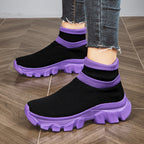 Damen Stricksneaker mit hohem Schaft und rutschfester Sohle