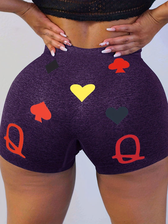 Damen Sportliche Shorts mit buntem Druck R&B