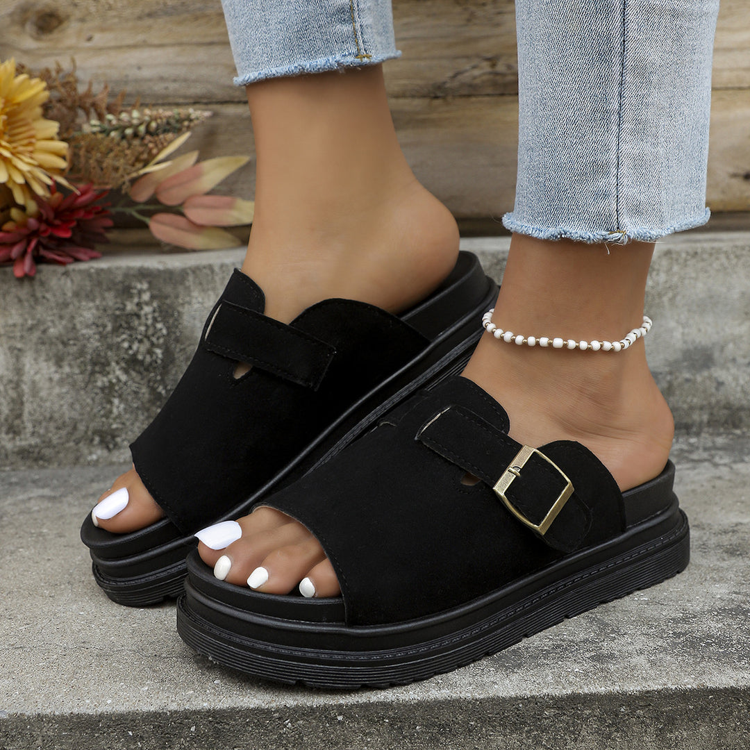 Damen Komfortable Mules mit verstellbarem Riemen und rutschfester Sohle R&B