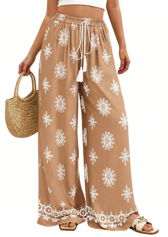 Damen weite Sommerhose mit Boho-Muster R&B