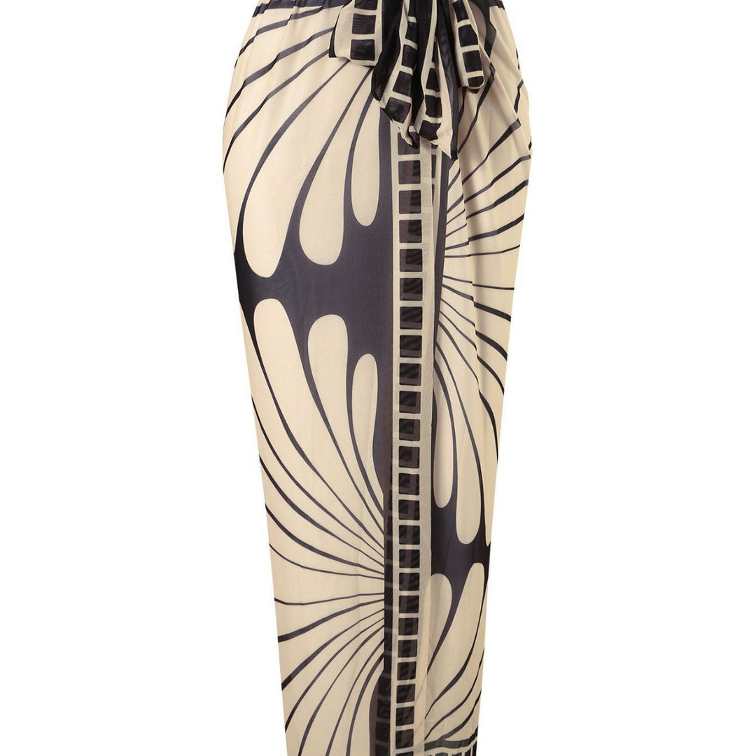Damen einseitiger Sport-Bikini mit dazu passendem Maxirock R&B