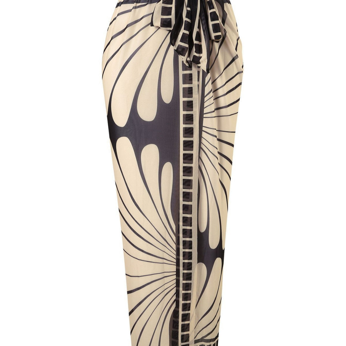 Damen einseitiger Sport-Bikini mit dazu passendem Maxirock R&B