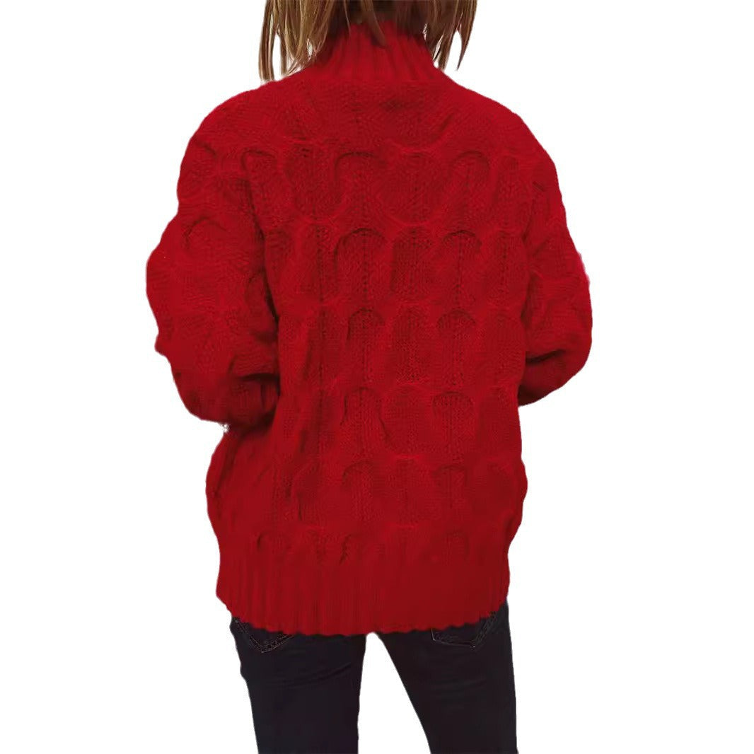 Damen Winter-Pullover mit festlichem Motiv und strukturierter Strickart R&B