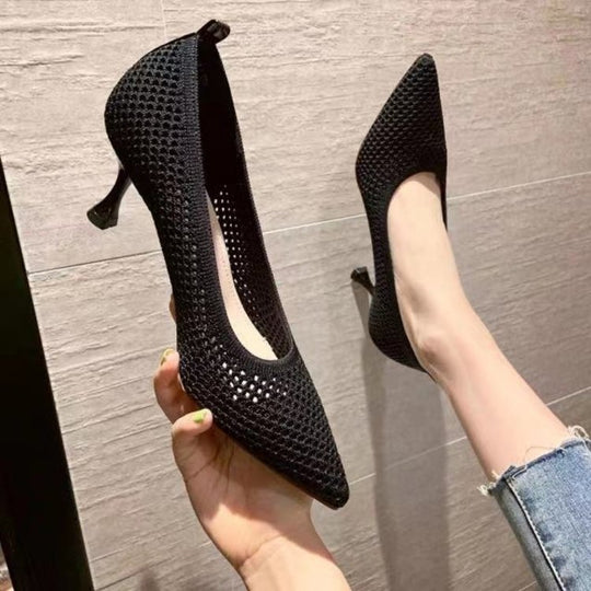 Damen elegante Spitzen-Pumps mit perforiertem Obermaterial R&B