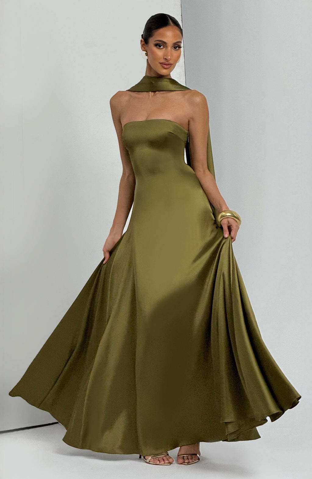 Damen Elegantes und schickes Langarm Abendkleid R&B