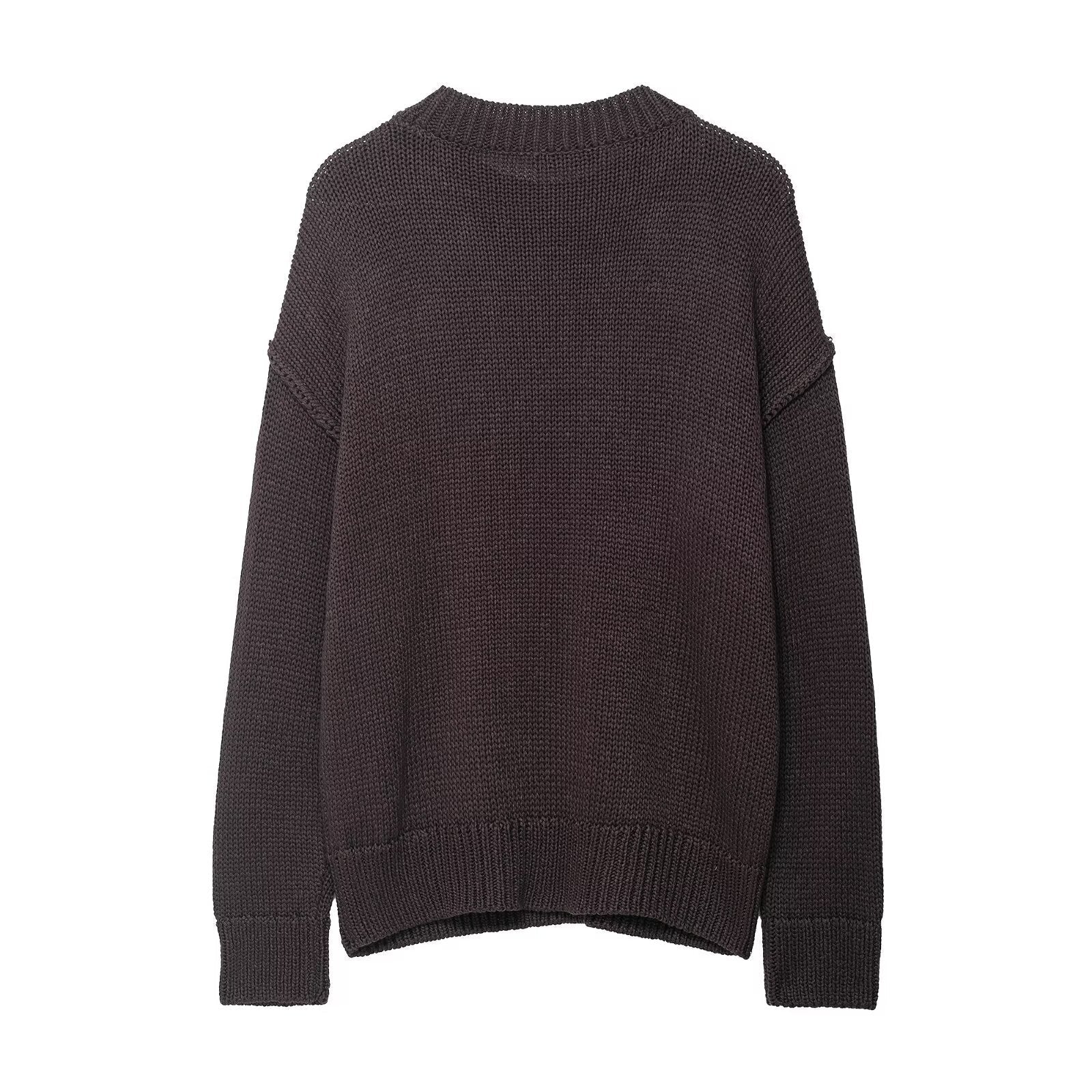 Damen lässiger Pullover mit Oversized-Schnitt und strukturiertem Muster R&B