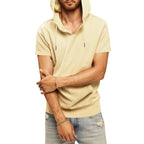 Herren lässiges Kurzarm-Hoodie mit praktischer Kängurutasche R&B