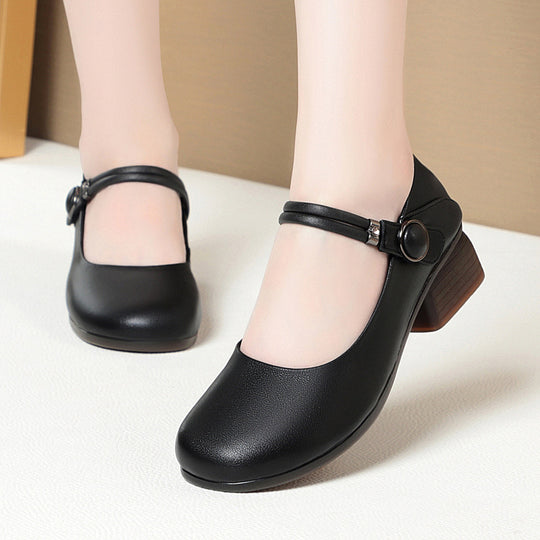 Damen Komfortable Mary Jane Ballerinas mit eleganten Details und stabilem Absatz R&B