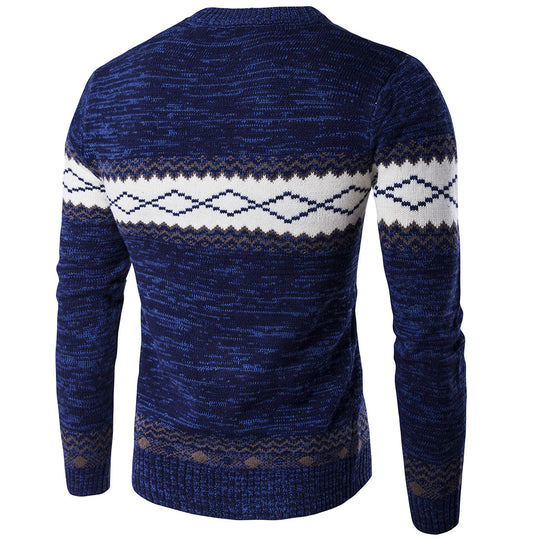 Herren modischer Strickpullover mit grafischem Muster R&B