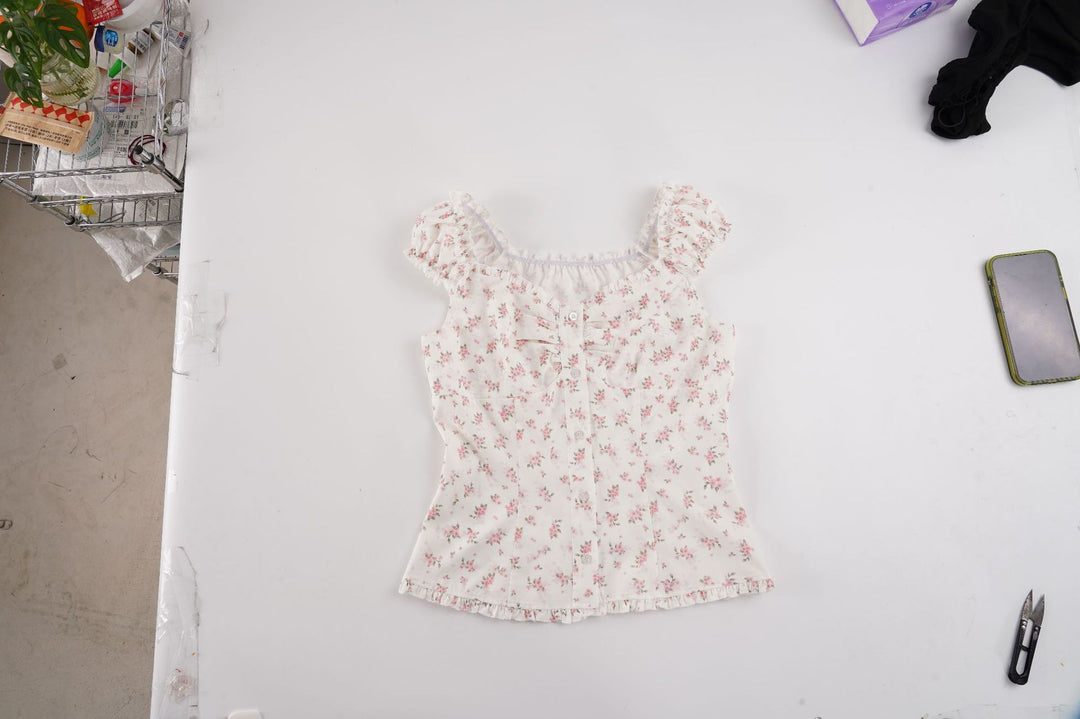 Damen Blusenshirt mit floralem Design und Rüschendetails R&B