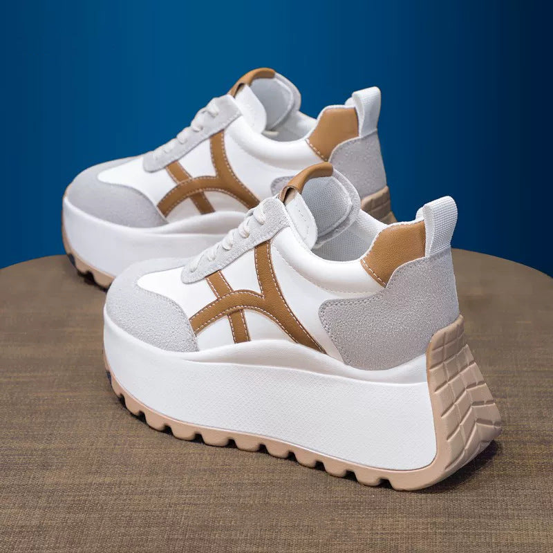 Damen Sportliche Plateau-Sneaker mit modischem Obermaterial und rutschfester Sohle R&B