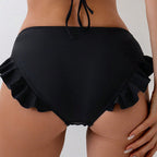 Damen Bikinihose mit verspieltem Rüschendesign und hohem Bund R&B