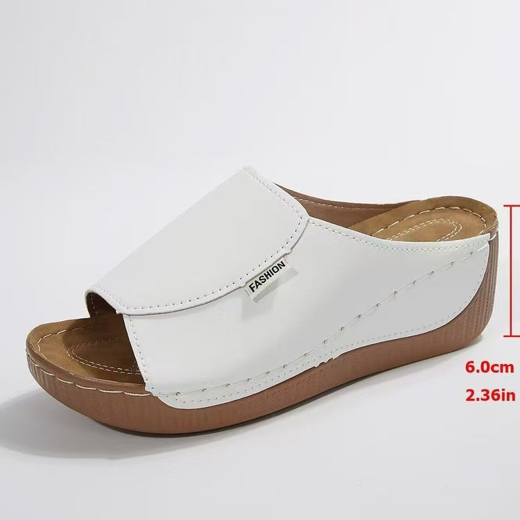 Damen Trendige Slip-On Sandalen mit modischer Überlappung und komfortablem Fußbett R&B