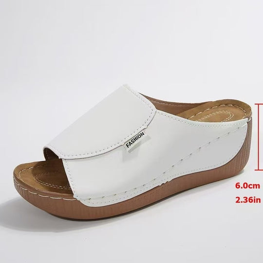Damen Trendige Slip-On Sandalen mit modischer Überlappung und komfortablem Fußbett R&B