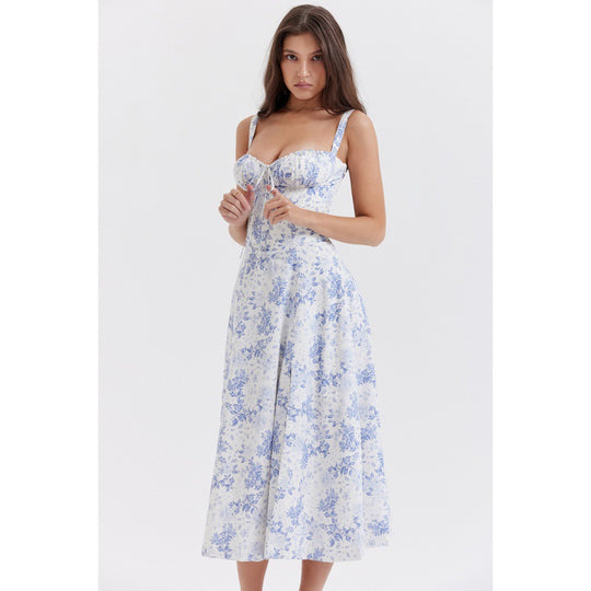 Damen Maxikleid mit floralem Design und elegantem Schlitz R&B