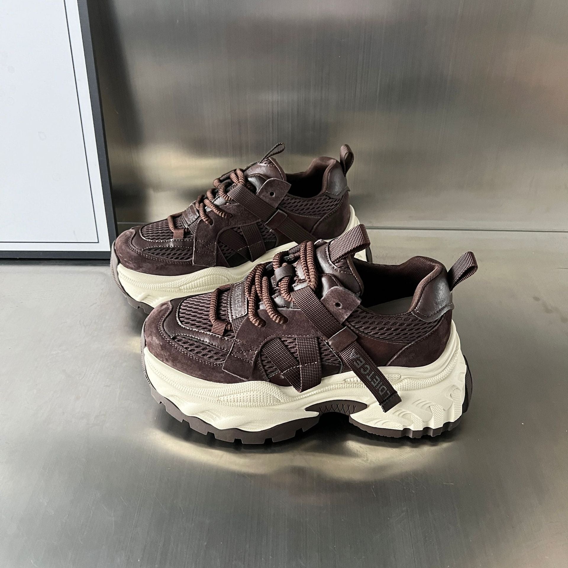 Damen Sportliche Chunky Sneakers mit atmungsaktiver Mesh-Oberfläche und stabiler Sohle R&B