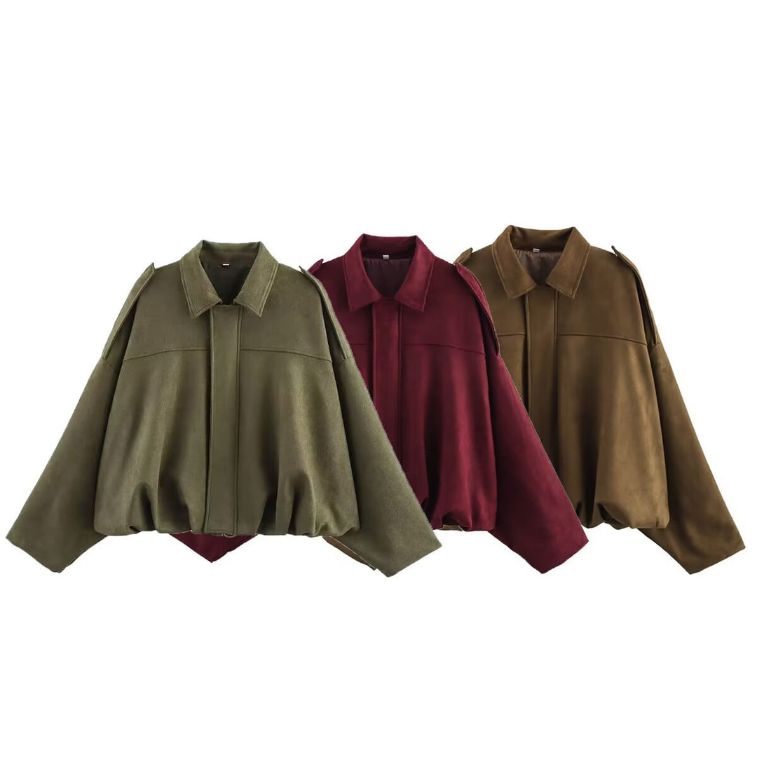 Damen elegante Oversized-Jacke im modernen Look mit raffiniertem Schnitt R&B