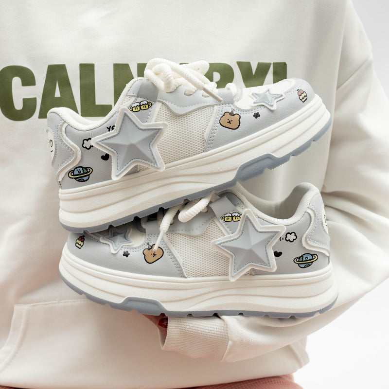 Damen Sneakers mit verspieltem Sternendesign und bequemer Dämpfung