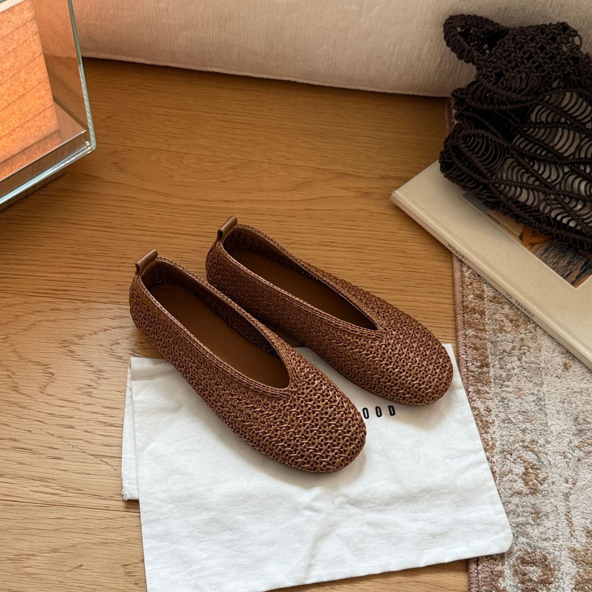 Damen Komfortable Slip-On Ballerinas mit modischem Flechtmuster