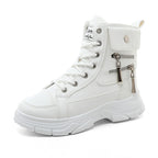 Damen modische High-Top Sneakers mit seitlichem Reißverschluss und dämpfender Laufsohle R&B