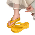 Damen trendige Wedge-Zehentrenner mit elegantem Obermaterial R&B