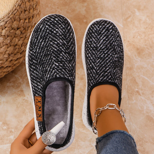 Damen Bequeme Hausschuhe mit Rutschfester Sohle und Herringbone-Muster R&B
