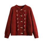 R&B | Strick Strickjacke mit Blumenmuster