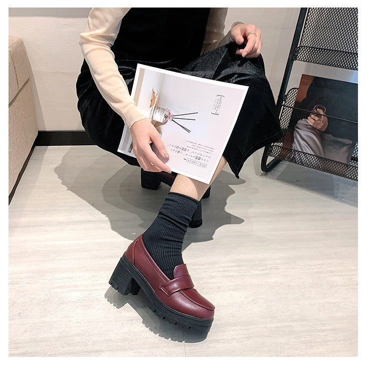 Damen Elegante Plateau-Mokassins mit modischer Sohle R&B