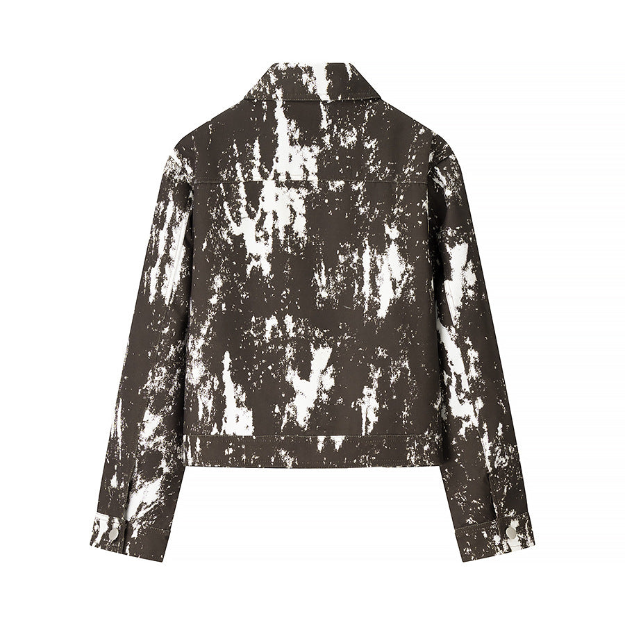 Damen lässige Utility-Jacke mit auffälligem Farbdesign R&B