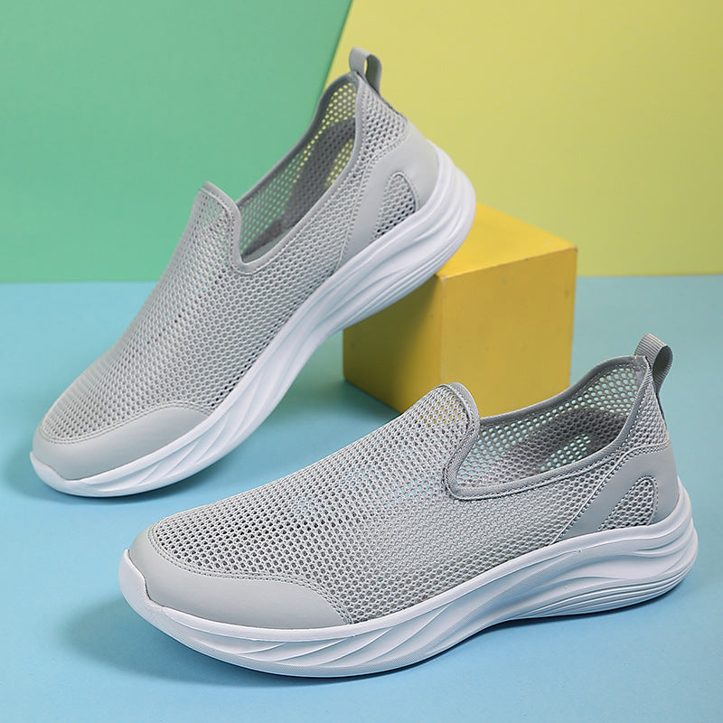 Herren nan atmungsaktiver Netz-Sportschuh mit Schlupfform und stoßdämpfender Laufsohle R&B