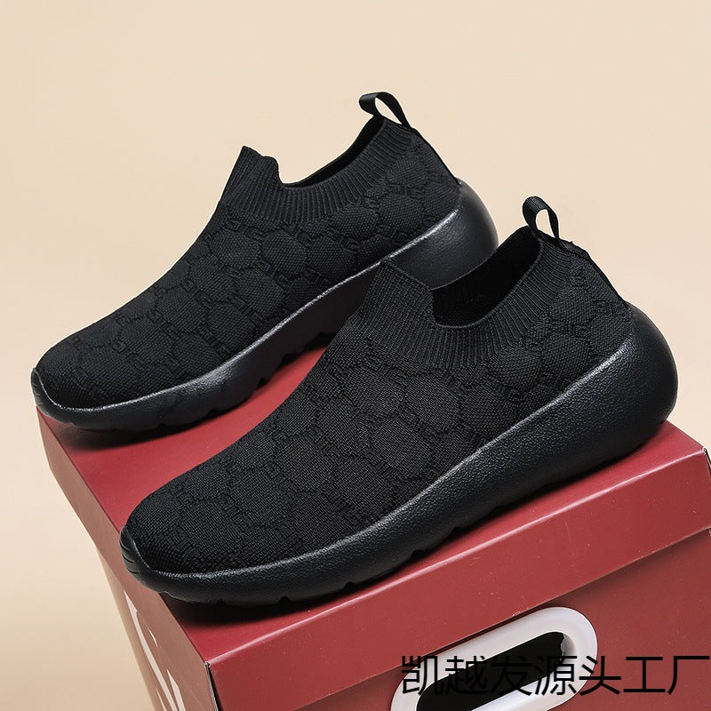Damen Bequeme Strick-Sneaker mit elastischem Kragen R&B