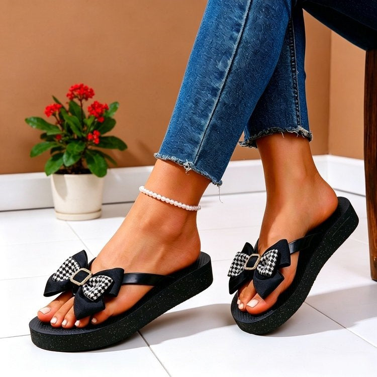 Damen Modische Flip-Flops mit Schleifendetail R&B