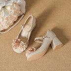 Damen elegante Abend-Schuhe mit blumiger Applikation R&B