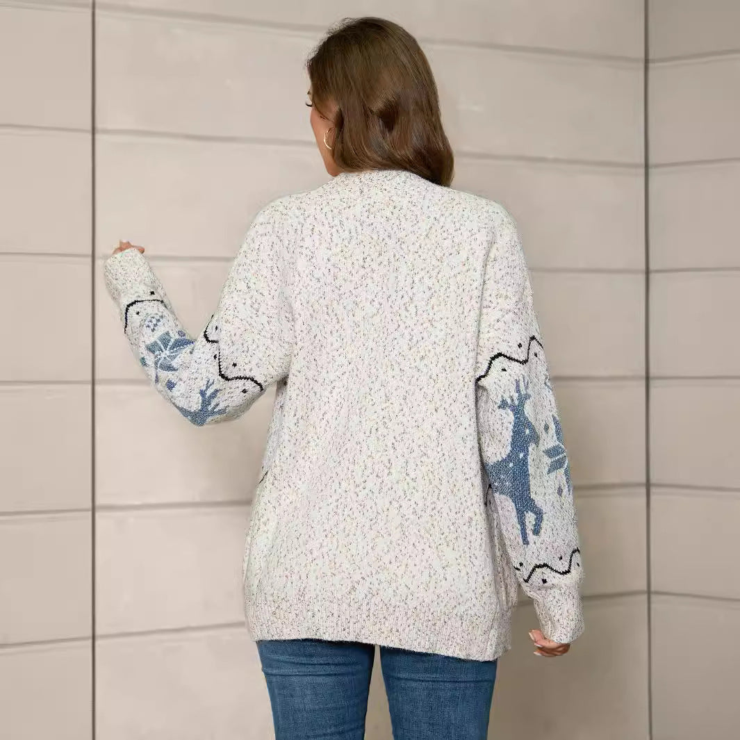 Damen Strickjacke mit kunstvollem Muster und eleganten Knopfdetails R&B