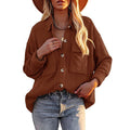 Damen Overshirt im lässigen Strickdesign mit Knopfverschluss und Brusttasche R&B