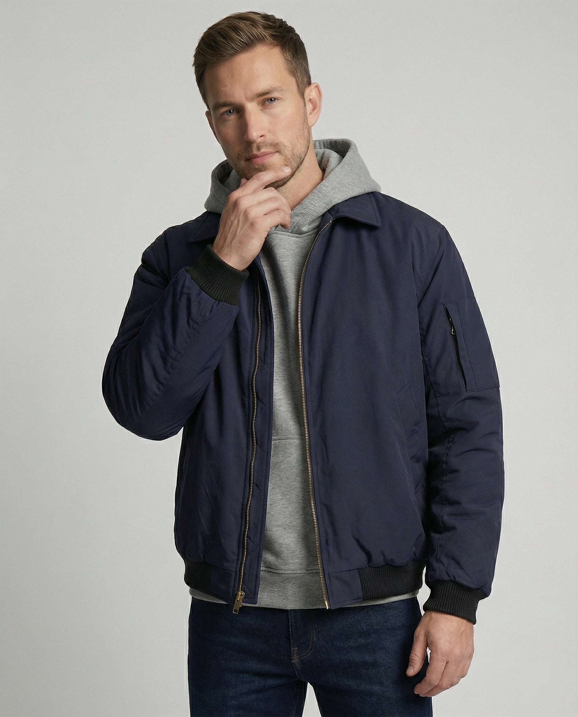 Retro Bomberjacke Cleanfit Style Gefüttert Kurz & Breit