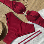 Damen Bikini-Set mit elegantem Push-Up-Oberteil und hohem Taillenunterteil R&B