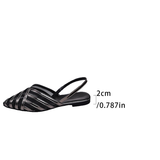 Damen Sling-Sandalen mit bunten, geflochtenen Riemen und komfortabler Sohle R&B