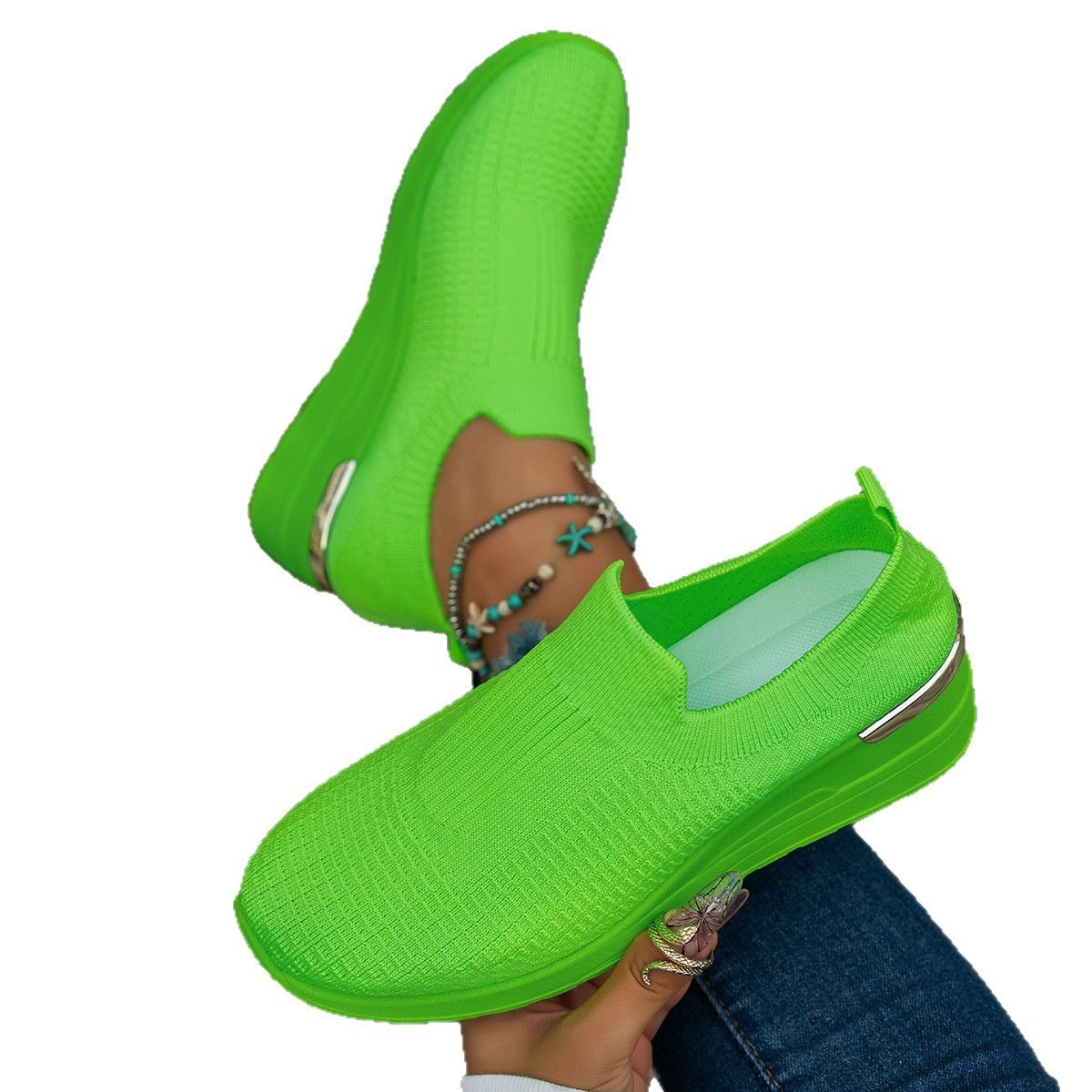 Damen Sportliche Slip-On Sneakers mit elegantem Stretch-Obermaterial R&B