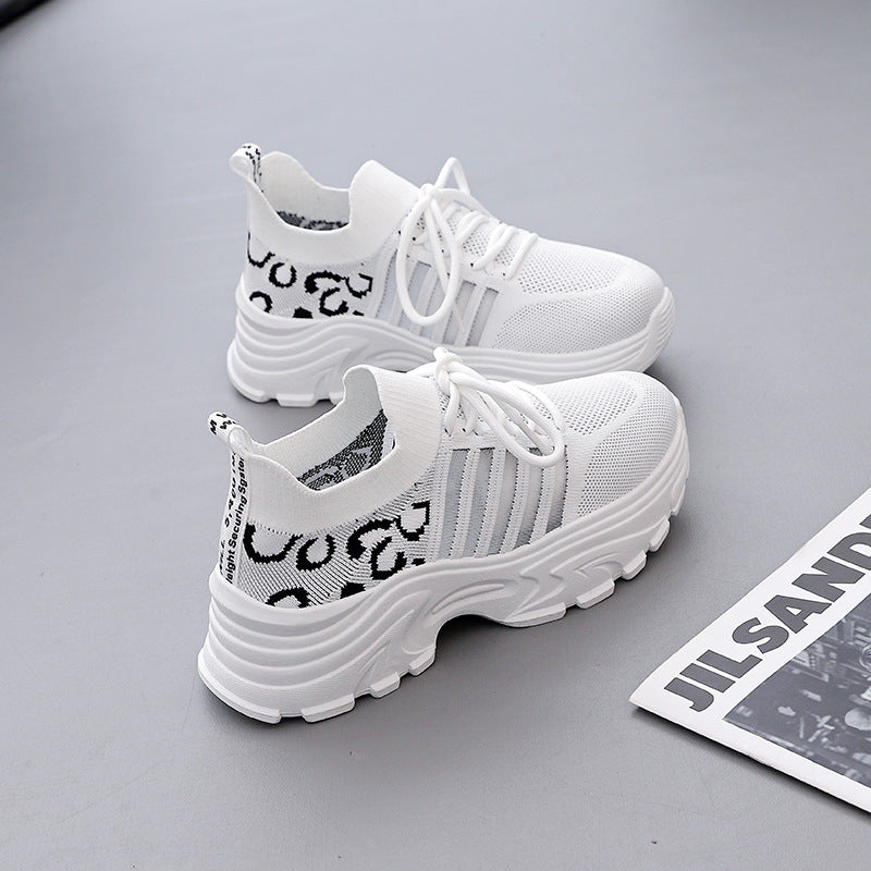 Damen Sportliche Sneakers mit modernem Leopardenmuster und dämpfendem Fußbett R&B