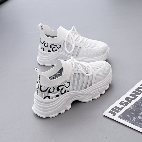 Damen Sportliche Sneakers mit modernem Leopardenmuster und dämpfendem Fußbett R&B