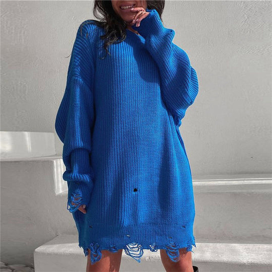 Damen Oversized Strickkleid R&B