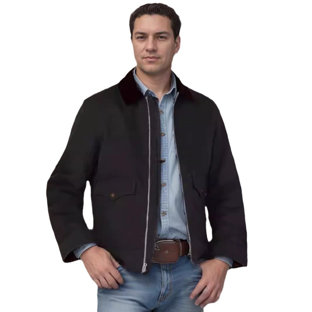 Herren lässige Utility-Jacke mit praktischen Taschen und robustem Design R&B