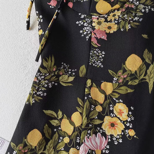 Damen Maxikleid mit floralem Design und zarten Spaghettiträgern R&B