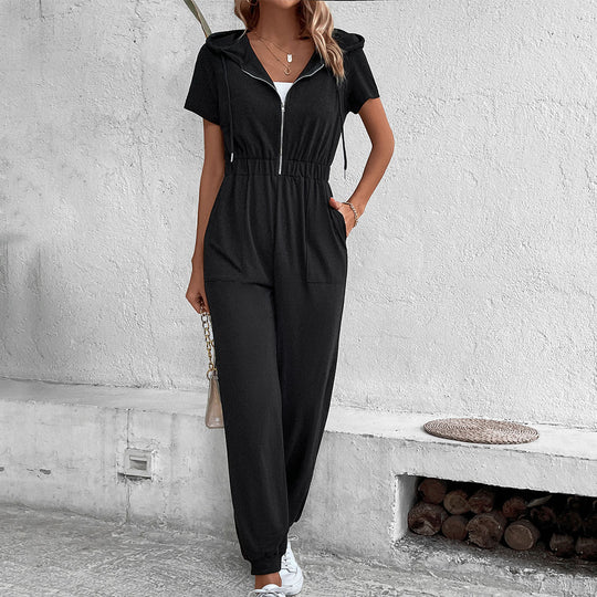 Damen Kapuzenoverall mit praktischem Reißverschluss und elastischem Bund R&B